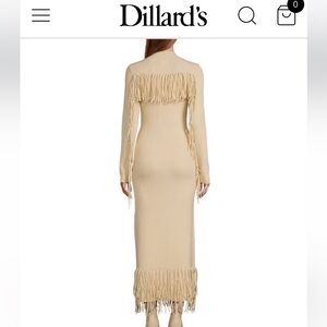 Every Chic Beige Long Sleeve Fringe Dress